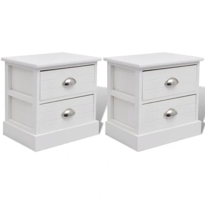Afbeelding van Nachtkastjes Franse stijl 2 stuks wit