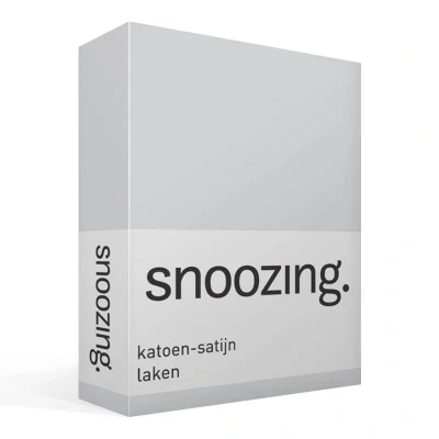 Afbeelding van Snoozing Katoen satijn Laken Tweepersoons 200x260 cm Grijs