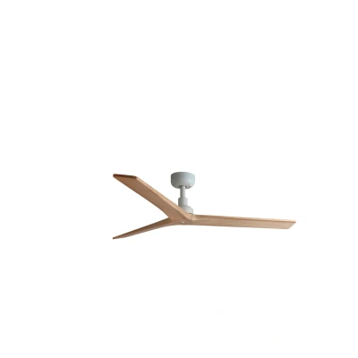 Afbeelding van FARO 34280 Ventilatore da soffitto KLIM M, in acciaio bianco opaco, legno di quercia, altezza: 23,6 cm Ø125