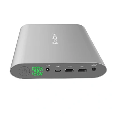 Afbeelding van Krisdonia Laptop Powerbank 50000mAh Quick Charge draagbare oplader met 4 poorten (Type C poort + DC dubbele USB) voor laptop, tablet, smartphone, Macbook, camera