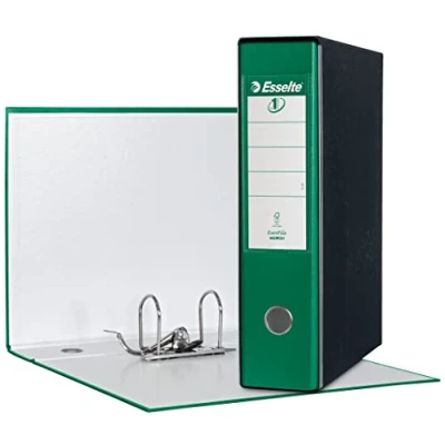 Afbeelding van Esselte Eurofile map met hefboommechanisme en hoes, protocol formaat, karton kunststof coating Dorso 8 cm groen