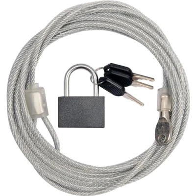 Afbeelding van Stalen kabel met slot ommanteld 3 m x Ø 4 mm.