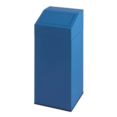 Afbeelding van Afvalbak met pushdeksel 45 ltr blauw