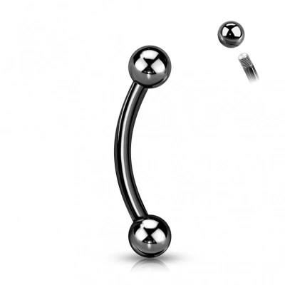Afbeelding van Piercing titanium rond basis 1.2x8 zwart