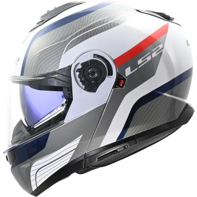 Afbeelding van LS2 FF908 Strobe II Monza Helm, wit rood blauw, afmeting L voor man