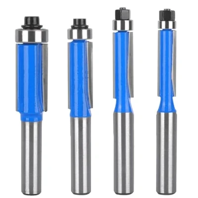 Afbeelding van 4 stuks kantenfrees, 8 mm schacht, frees, set, frees voor bovenfrees, mm, kantenfrees timmerwerk, afschuinen, houtbewerking, trimmen