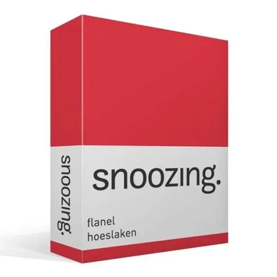 Afbeelding van Snoozing Flanel Hoeslaken Tweepersoons 140x200 cm Rood
