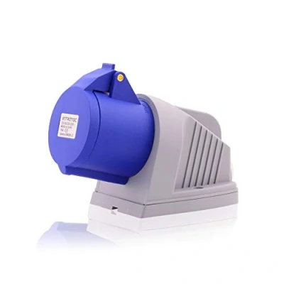Afbeelding van CEE Zware stroom wandcontactdoos IP44 opbouw in blauwgrijs 32A, 3 polig, 230V, CE, SB, RoHS, Reach