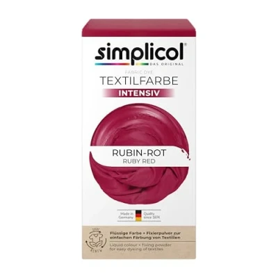 Afbeelding van simplicol Textielverf intensief (18 kleuren), robijnrood 1804, donkerrood: eenvoudig kleuren in de wasmachine, all 1 complete verpakking