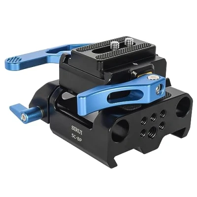Afbeelding van SIRUI 15 mm staafrail grondplaat met dubbele staafklem, Arca Swiss snelkoppelingsplaatklem, camerastandplaat compatibel camera, statief, hoofd, stabilisator (SC BP)