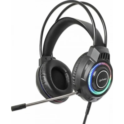 Afbeelding van Manhattan 180696, Bedraad, 20 20000 Hz, Gamen, 302 g, Headset, Zwart