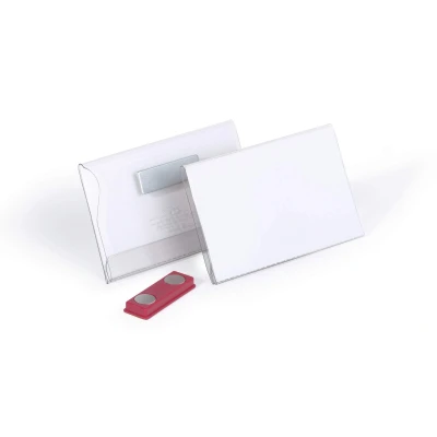 Afbeelding van Durable Naambadge 54x90 mm met magneet, Transparant