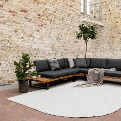 Afbeelding van Buitenkleed Ronde hoek Mono Grijs/Wit Dubbelzijdig EVA Interior 160 x 230 cm (M)
