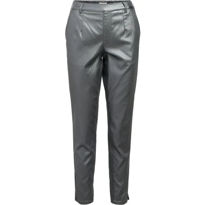 Afbeelding van Object Broek Objbelle Lisa Coated Pant Noos 23034937 Brushed Nickel/glitter Co Dames Maat W34