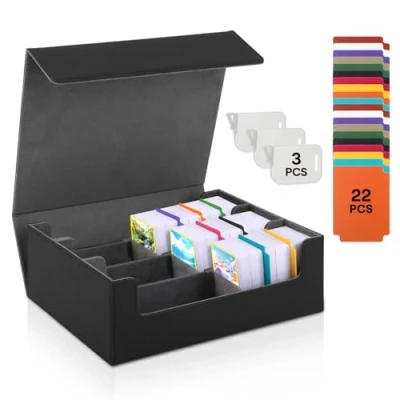 Afbeelding van talifoca Verzamelkaartenopbergdoos voor 1800+ kaarten, MTG deck box, magnetische commander box en sportkaarten, met 22 compatibele kaartverdelers