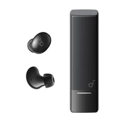 Afbeelding van soundcore A30i NEW, noise cancelling oordopjes, lipstick vormig ontwerp, klein, lichtgewicht comfort, helder geluid, 24 uur speeltijd, IP54, draadloze Bluetooth 5.4 L Zwart