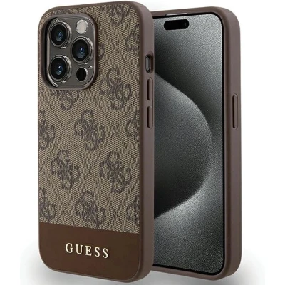 Afbeelding van Guess 4G Stripe Collection hoesje voor iPhone 15 Pro Max bruin