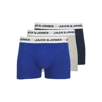 Afbeelding van JACK &amp; JONES Boxershorts &#039;JACJOE&#039; blauw / navy grijs gemêleerd wit