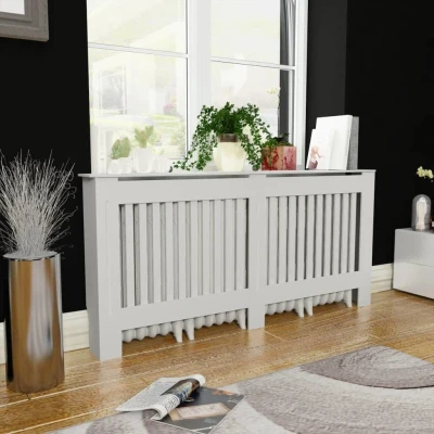 Afbeelding van Radiatorombouw wit MDF 172 cm