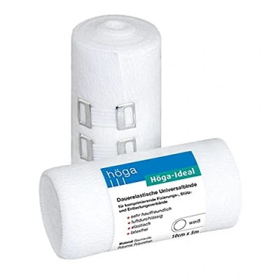 Afbeelding van Höga Ideaal, duurzaam elastische universele band, 10 cm x 5 m uitgerekt, zeer huidvriendelijk, luchtdoorlatend, elastisch, 2 stuks (1 stuk)