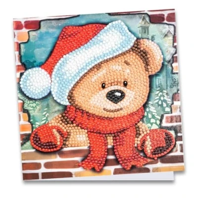Afbeelding van Ideen mit Herz Diamond Painting wenskaart, 16 x cm, 370 g/m², incl. envelop en gereedschap, kerststeddy