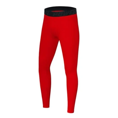 Afbeelding van PowerLayer Jongens Compression Basislaag Leggings Rood, 6 8 Jaar