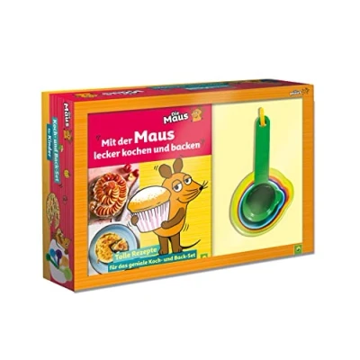 Afbeelding van mit der Maus lecker kochen und backen: Tolles Set Rezept Buch 5 Messbechern Ab 3 Jahren