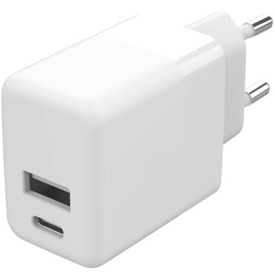 Afbeelding van Wall Charger USB C &amp; A 20W + Power Delivery van iMoshion Wit Kunststof