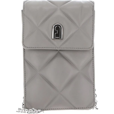 Afbeelding van FURLA Leren Schoudertas Avondtas 1927 Mini Crossbody Marmo Grijs