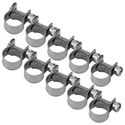 Afbeelding van 10 stks/set Slangklemmen Rvs Heavy Duty T Bolt Mini Brandstofleiding Pijp Clips 6 Mm 20 Optionele Maat voor Sanitair (11 13 Mm)