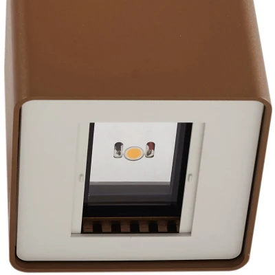 Afbeelding van Lucande LED buiten wandlamp Aaron, brons, aluminium, omhoog/omlaag