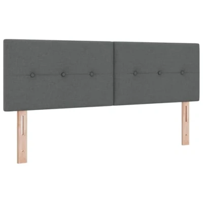 Afbeelding van vidaXL Hoofdbord Set van 2 Donkergrijs Stof 160 cm Verstelbare voeten