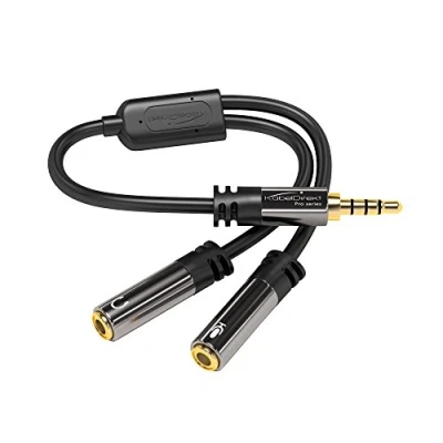 Afbeelding van KabelDirekt 3,5 mm jackplug kabel headset adapter (jackplug mm, 4 polig, externe microfoons) PRO Series