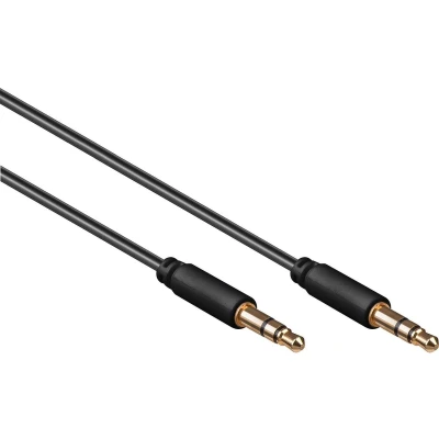 Afbeelding van 3,5mm Jack stereo audio slim kabel / zwart 1 meter