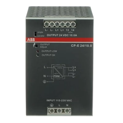 Afbeelding van Abb cp voeding 240w 24v ac dc 10a 210 375v 270va schroefaansluiting ip20 hxbxd 123 6x83x123 6mm 1svr427035r0000