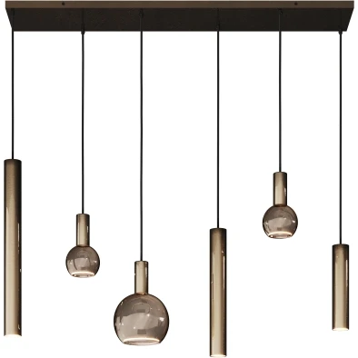 Afbeelding van Moderne Hanglamp Platinum 120 cm 6 lichts Riva