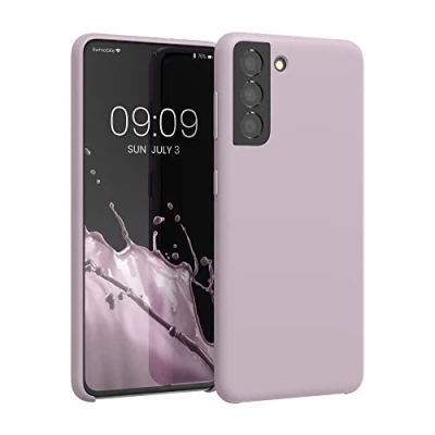 Afbeelding van kwmobile telefoonhoesje geschikt voor Samsung Galaxy S21 Hoesje met siliconen coating Smartphone case in licht oudroze