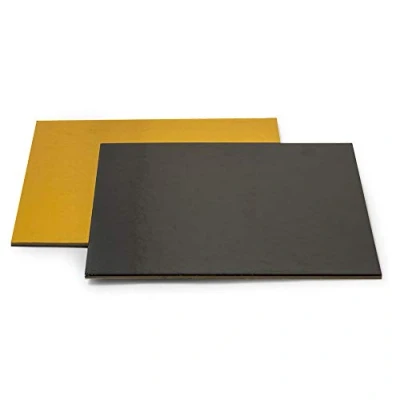Afbeelding van Decora 0932574 taartplateaus in set goud/zwart 40 x cm