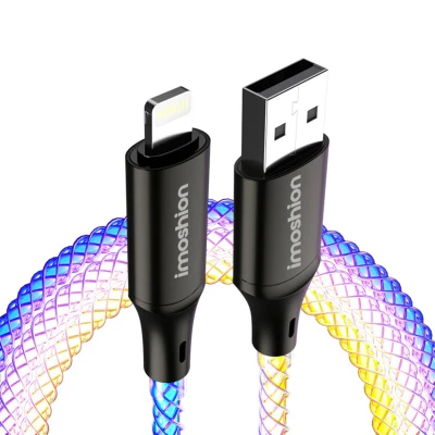 Afbeelding van Fast charging RGB USB A to Lightning cable 1 Meter van iMoshion / Meerkleurig