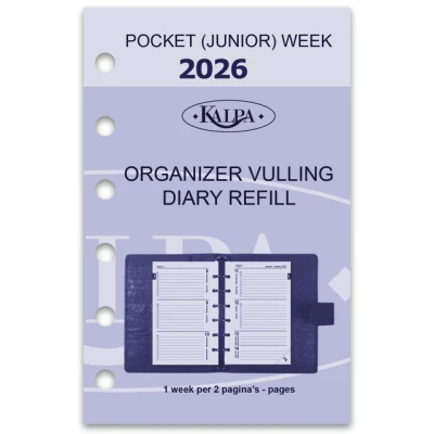 Afbeelding van Kalpa 6237 25 Pocket Agenda Planner Vulling 1 Week per 2 Paginas NL EN 2025