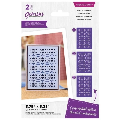 Afbeelding van Gemini CaC snijmal Ribbon Threading Panels Pretty Florals