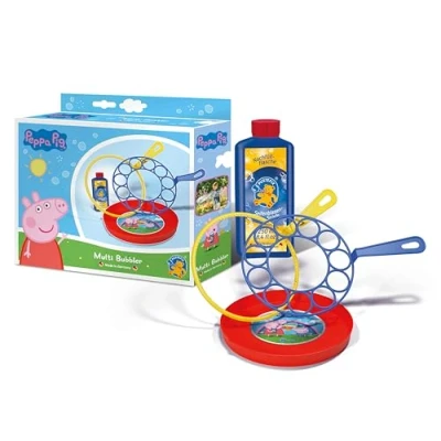 Afbeelding van Pustefix 420816580 multi bubbler in Peppa Pig design, enorme zeepbellen en fantasierijke zeepslangen, inclusief ring voor creatieve vormgeving, bellenblaasplezier