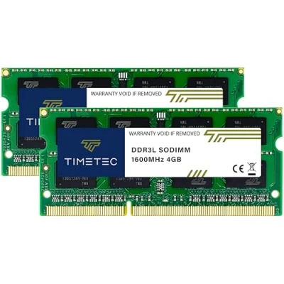 Afbeelding van Timetec 8GB KIT (2x4GB) DDR3L / DDR3 1600MHz PC3L 12800 PC3 Niet ECC ongebufferd 1,35V 1,5V CL11 2Rx8 Dubbele rang 204 pins SODIMM laptop Notebook pc Computergeheugen RAM module upgrade