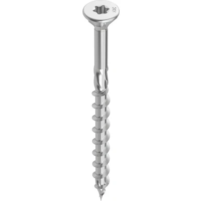 Afbeelding van HECO TOPIX vlonderschroef 5x80mm platkop RVS deeldraad T25 40794 (Per 200 stuks)