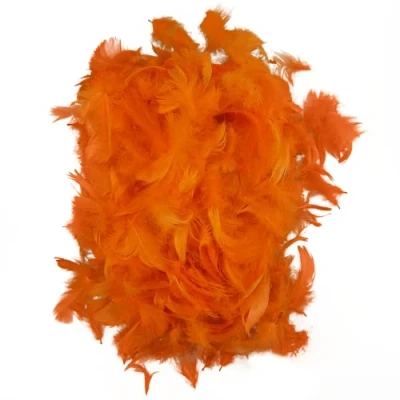 Afbeelding van Netuno 150 stuks donkeroranje decoratieve veren, 10 g pluisveren, sieradenveren, vogelveren, knutselveren, natuur, voor doe het zelf knutselen, decoratie, Pasen, Kerstmis, decoratiefiguur