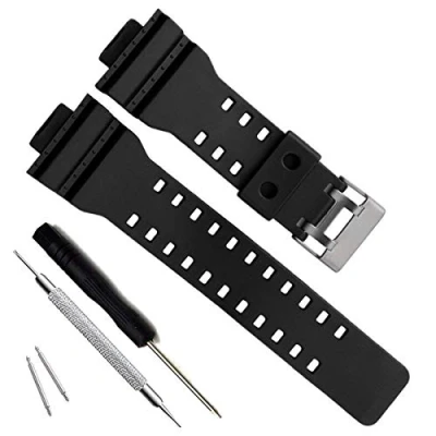 Afbeelding van Natuurlijke hars vervanging horlogeband riem voor Casio Mens G Shock GD120/GA 100/GA 110/GA 100C (Black)