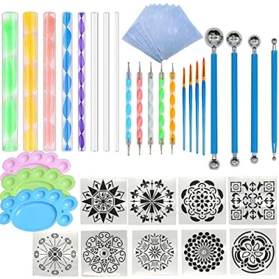 Afbeelding van Fycooler Mandala stippengereedschap voor stenen dotting tools Set 41Stks Puntjes Gereedschap acryl schilderkwast schilderen DIY nail art,handwerk,tekening