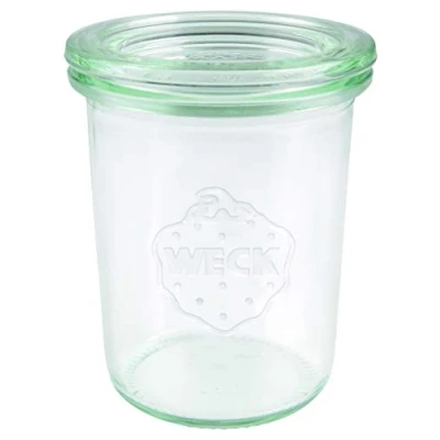 Afbeelding van Weck 760 glazen potten 160 ml (hoogwaardig weckpotje met deksel; om in te maken; hittebestendig; geschikt voor de magnetron; ovenbestendig; oven; rond randglas), 12 stuks