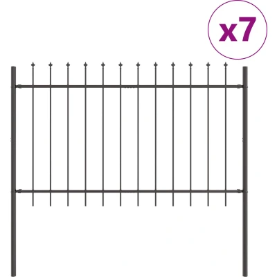 Afbeelding van vidaXL Tuinhek Set van 7 Grijs Gepoedercoat staal Medium Duurzaam