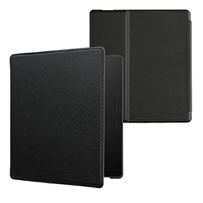 Afbeelding van kwmobile case compatibel met Amazon Kindle Oasis 10. Generation hoes E reader cover van kunstleer In zwart